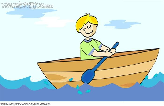 Boy rowing a boat [gwil12309] Stock Photos | Royalty Free 